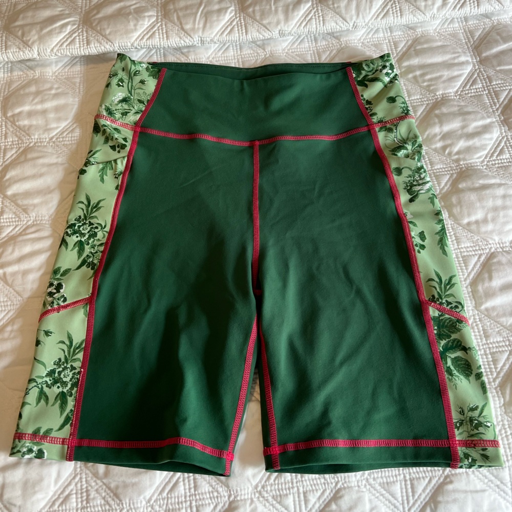 Tuckernuck Green Shorts with Pink Trim